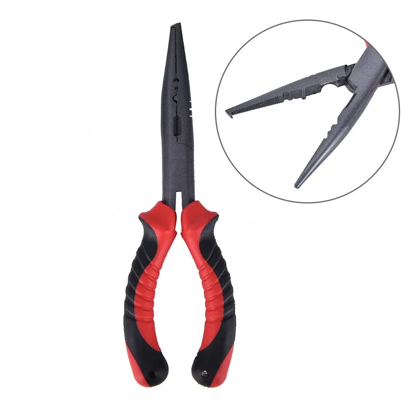 Fishing Pliers Long Nose Needle Nose Pliers  Grip Split Ring Pliers Hook Remover Crimper 6 / 7 / 9 inch