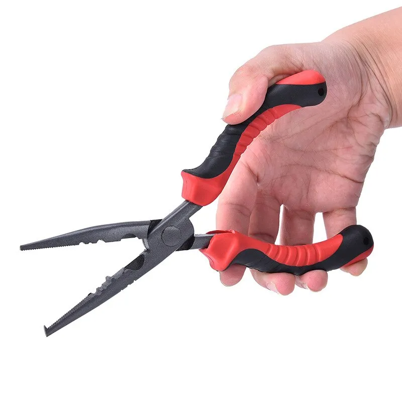 Fishing Pliers Long Nose Needle Nose Pliers  Grip Split Ring Pliers Hook Remover Crimper 6 / 7 / 9 inch