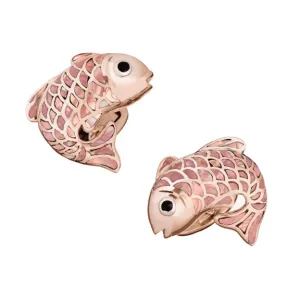 Koi Fish Rose Gold Mother of Pearl Sterling Cufflinks